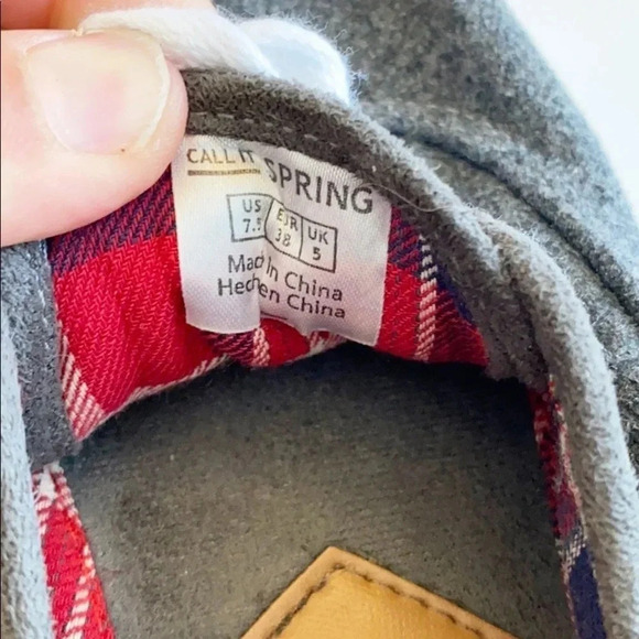 Gray Canvas knit Top Flat Sneakers - Picture 9 of 9